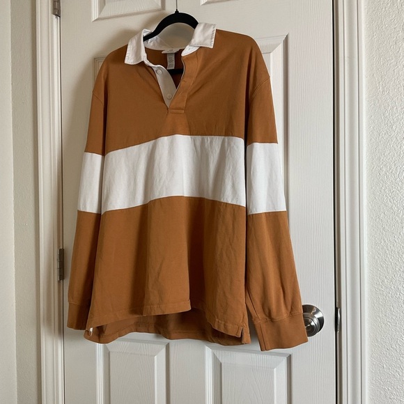 H&M Men regular fit coupe standard Rugby Shirt size X-Large - Picture 2 of 9